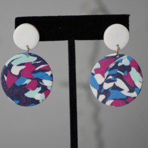 Disc Multi Colored Drop Studs